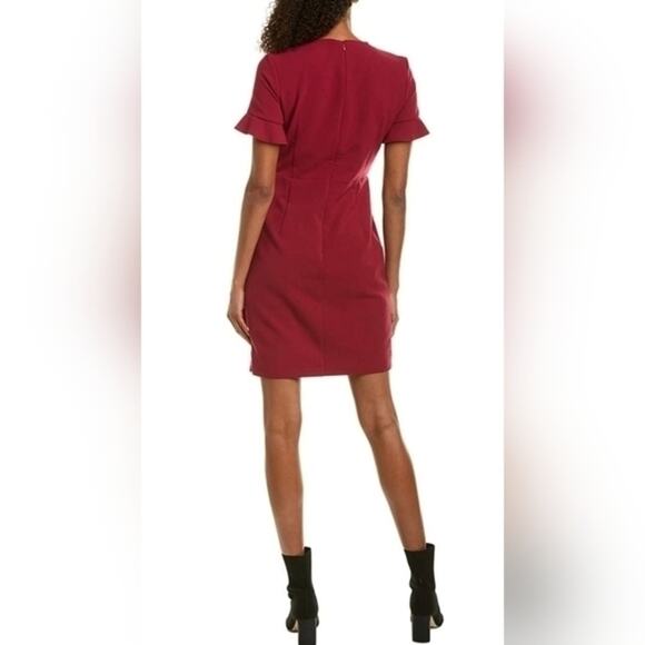 French Connection Alianor Frill Stretch Baked Cherry‎ Holiday Dress NWT Size 2 - Picture 2 of 9